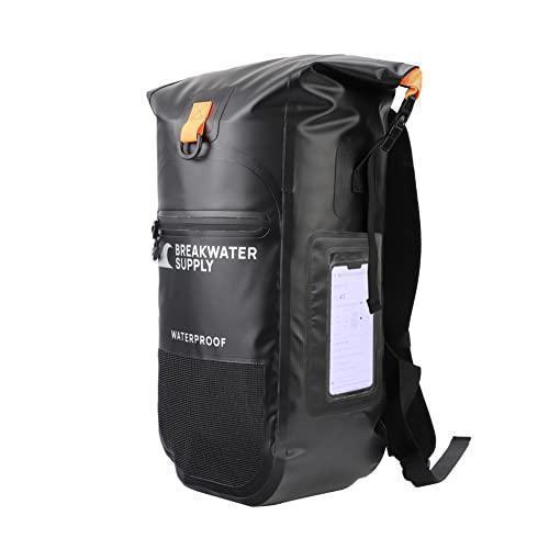 Breakwater Supply Meanhigh Dry Bag Waterproof Backpack, 25L, Small, for  Kayaking, Backpacking, Hiking, Hunting, Fishing + Floating, Rolltop, Light